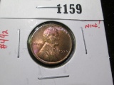 1936-D Lincoln Cent, BU RAINBOW TONED, NICE, value $10+