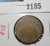 1864 2 Cent Piece, G, value $15+