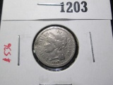 1866 3 Cent Nickel, G, value $18+