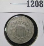 1868 Shield Nickel, VF, value $50
