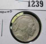 1913 Type 1 MOUND Buffalo Nickel, XF rotated reverse, value $25+