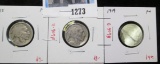 Group of 3 Buffalo Nickels - 1915, 1916, 1919, all F, group value $21+