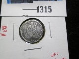 1890 Seated Liberty Dime, VF, rim issues, VF value $25