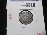1891 Seated Liberty Dime, VF, value $25+