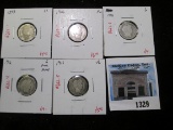 Group of 5 Barber Dimes, 1897, 1908, 1911, 1913, 1914-D, all G, group value $20+