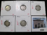 Group of 5 Barber Dimes, 1899, 1903-O, 1912, 1913, 1914-D all G, group value $20+