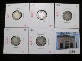Group of 5 Barber Dimes, 1900, 1904, 1912, 1913, 1916 all G, group value $20+