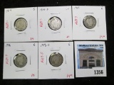 Group of 5 Barber Dimes, 1914, 1914-D, 1915, 1916, 1916-S, all G, group value $20+