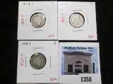 Group of 4 Barber Dimes, 1911-S, 1912-S, 1914-S, 1916-S, all G, group value $16+