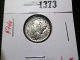 1941 Mercury Dime, BU MS65+ FSB toned, value $30+