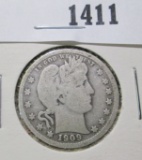 1909-D Barber Quarter, VG, value $10+