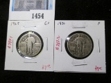 Pair of 2 Standing Liberty Quarters, 1925 G+, 1930 F, value $16+