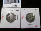 Pair of 2 Standing Liberty Quarters, 1925 G toned, 1930 VG/F, value $15+