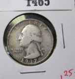 1937-S Washington Quarter, third lowest mintage in classic 1932-1964 series, semi-key date, F+ toned
