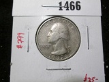 1937-S Washington Quarter, third lowest mintage in classic 1932-1964 series, semi-key date, VF+, val