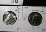 Pair of 2 Washington Quarters - 1965 & 1967, both BU SMS Proof-like, value for pair $16+