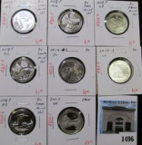 Group of 8 Washington Quarters, 2011-S OK PROOF, 2014-S CO BU, 2014-S FL BU (not proof, low-mintage
