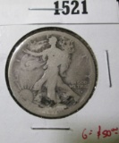 1916-D Walking Liberty Half Dollar, G, value $50+