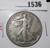 1938 Walking Liberty Half Dollar, VF, value $18+