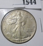 1942 Walking Liberty Half Dollar, XF/AU, value $19+