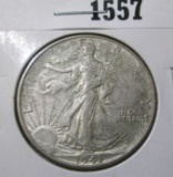 1943 Walking Liberty Half Dollar, XF, value $18+