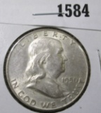 1950 Franklin Half Dollar, AU/UNC slider, value $20+