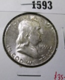 1955 Franklin Half Dollar, BU toned, value $35+