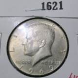 1969-D Kennedy Half Dollar, UNC, value $10+