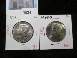 Pair of 2 Kennedy Half Dollars, 1985-D & 1983-D (better date), both BU, value $12+