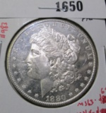 1880-S Morgan Silver Dollar, BU Proof-Like, MS63 value $65, MS65 value $170