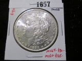1881-S Morgan Silver Dollar, BU reverse toned, MS64 value $80, MS65 value $165