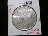 1881-S Morgan Silver Dollar, BU, MS64 value $80, MS65 value $165