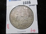 1883-O Morgan Silver Dollar, AU58 Toned, value $48+