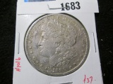 1890-O Morgan Silver Dollar, XF, value $37+