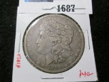 1892-O Morgan Silver Dollar, F/VF, value $40+