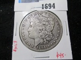 1896-O Morgan Silver Dollar, XF, value $45+