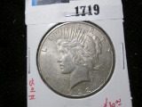 1922-D Peace Silver Dollar, XF+, value $30+