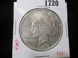 1922-D Peace Silver Dollar, AU+, value $33+