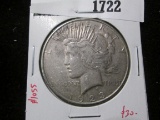 1922-S Peace Silver Dollar, XF, value $30+
