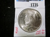 1924 Peace Silver Dollar, BU, MS63 value $40, MS64 value $60