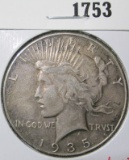 1935 Peace Silver Dollar, XF, value $45+