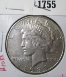 1935 Peace Silver Dollar, AU, value $50+