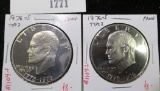 Pair of 2 Eisenhower Dollars, 2 1976-S Type 2 PROOF, value for pair $20+