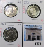 Group of 3 Susan B Anthony (SBA) Dollars, 1979-D BU toned, 1980-S BU & 1979-S type 1 PROOF toned, gr