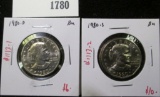 Pair of 2 Susan B Anthony (SBA) Dollars, 1980-D & 1980-S, both BU, value for pair $16+