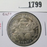 1893 Columbian Exposition Commemorative Half Dollar, AU+ toned, value $25+