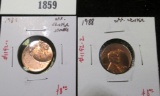 Pair of 2 Lincoln Cent Off-Center Strike error coins, 1985 & 1988, both BU, value for pair $16+