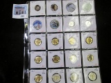 Group of 20 colorized and gold plated coins, includes IHC, Buffalo Nickels, Half Dollars, and State