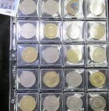 Group of 20 mixed casino tokens, all dollar slot tokens, value $20+