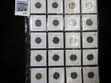 Group of 20 Indian Head Cents, dates from 1902 through 1907, all grade F or better, group value $99+